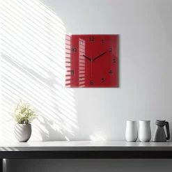 Horloge murale Wallfluent 30x30 cm Avec chiffres Aiguilles noires Rouge 1 pcs