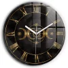 Horloge murale Wallfluent fi30 cm Aiguilles blanches Chiffres romains dorés 1 pcs