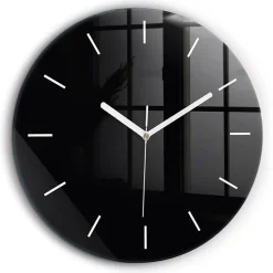 Horloge murale Wallfluent fi60 cm Aiguilles blanches Noir 1 pcs