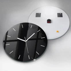Horloge murale Wallfluent fi60 cm Aiguilles blanches Noir 1 pcs