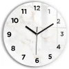 Horloge murale Wallfluent fi30 cm Avec chiffres Aiguilles noires Marbre élégant 1 pcs