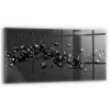 Horloge murale Wallfluent 60x30 cm Avec chiffres Aiguilles noires Abstraction noire 1 pcs