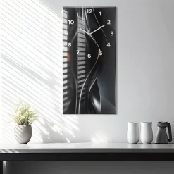 Horloge murale Wallfluent 30x60 cm Avec chiffres Aiguilles blanches Abstraction 1 pcs