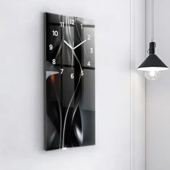 Horloge murale Wallfluent 30x60 cm Avec chiffres Aiguilles blanches Abstraction 1 pcs