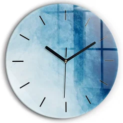 Horloge murale Wallfluent fi60 cm Aiguilles noires Dégradé bleu 1 pcs