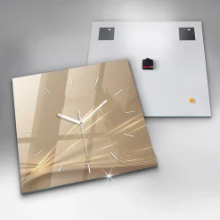 Horloge murale Wallfluent 60x60 cm Aiguilles blanches Lumière abstraite 1 pcs