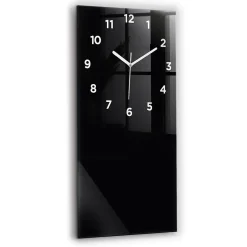 Horloge murale Wallfluent 30x60 cm Avec chiffres Aiguilles blanches Couleur noire 1 pcs