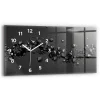 Horloge murale Wallfluent 60x30 cm Avec chiffres Aiguilles blanches Abstraction noire 1 pcs