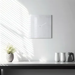 Horloge murale Wallfluent 30x30 cm Avec chiffres Aiguilles blanches Blanc 1 pcs