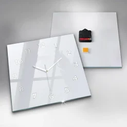 Horloge murale Wallfluent 30x30 cm Avec chiffres Aiguilles blanches Blanc 1 pcs