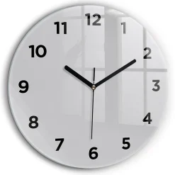 Horloge murale Wallfluent fi60 cm Avec chiffres Aiguilles noires Gris clair 1 pcs