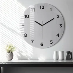 Horloge murale Wallfluent fi60 cm Avec chiffres Aiguilles noires Gris clair 1 pcs