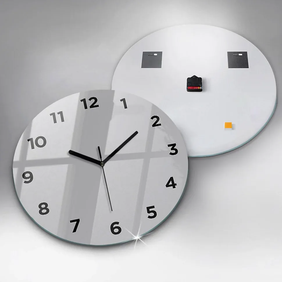 Horloge murale Wallfluent fi60 cm Avec chiffres Aiguilles noires Gris clair 1 pcs