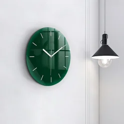 Horloge murale Wallfluent fi30 cm Aiguilles blanches Vert bouteille 1 pcs
