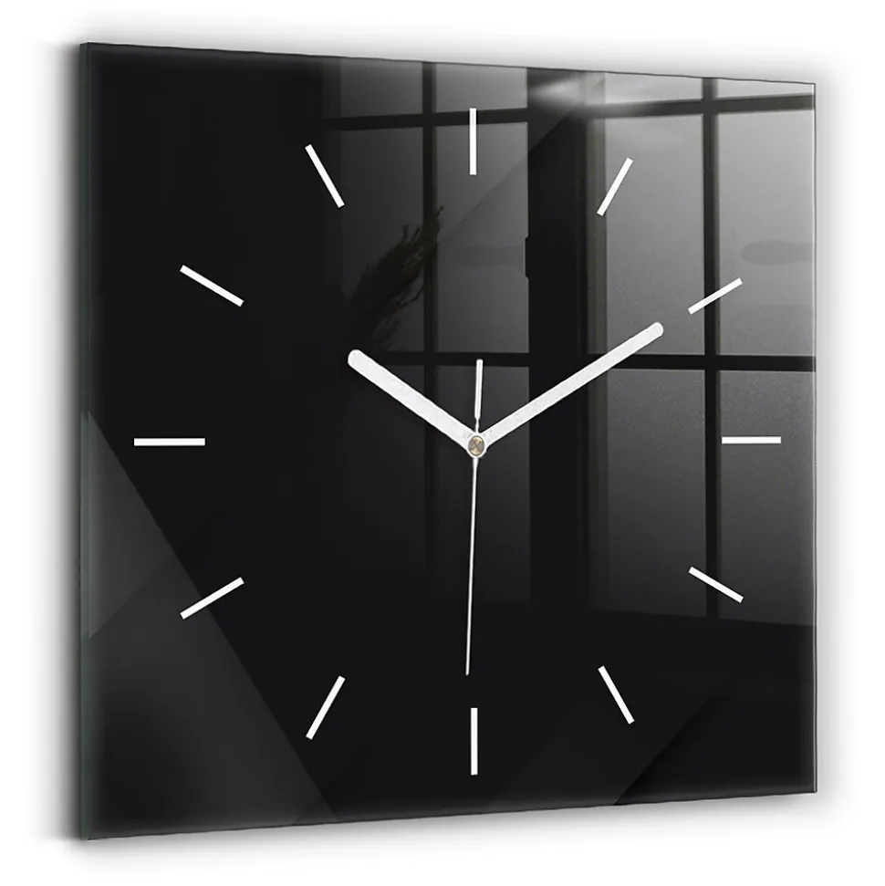 Horloge murale Wallfluent 30x30 cm Aiguilles blanches Mur sombre motif 1 pcs
