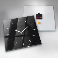 Horloge murale Wallfluent 30x30 cm Aiguilles blanches Mur sombre motif 1 pcs