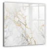Horloge murale Wallfluent 60x60 cm Avec chiffres Aiguilles blanches Marbre décoratif 1 pcs
