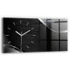 Horloge murale Wallfluent 60x30 cm Aiguilles blanches Lignes noires et argentées 1 pcs