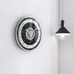 Horloge murale Wallfluent fi30 cm Aiguilles blanches Constellations et zodiaque 1 pcs