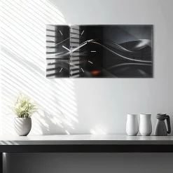 Horloge murale Wallfluent 60x30 cm Aiguilles blanches Abstraction 1 pcs