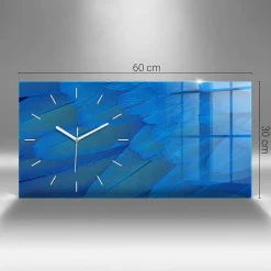 Horloge murale Wallfluent 60x30 cm Aiguilles blanches Abstraction 1 pcs