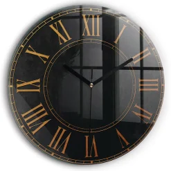Horloge murale Wallfluent fi60 cm Aiguilles noires Chiffres romains anciens 1 pcs