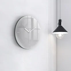 Horloge murale Wallfluent fi30 cm Aiguilles blanches Gris clair 1 pcs