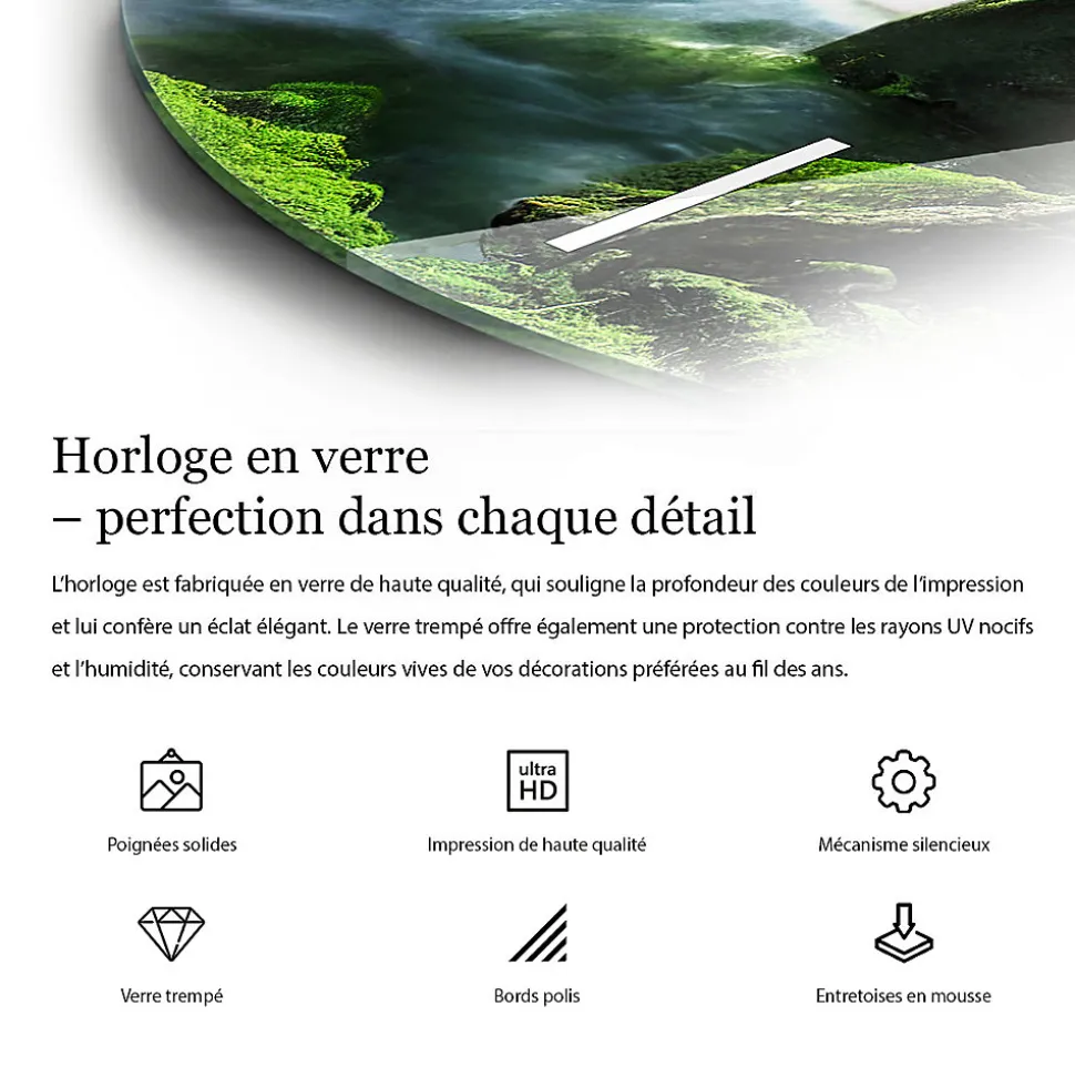 Horloge murale Wallfluent fi30 cm Aiguilles blanches Gris clair 1 pcs