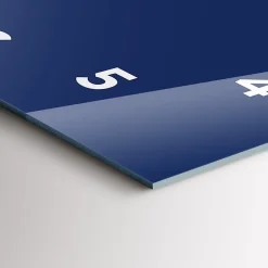 Horloge murale Wallfluent 60x60 cm Avec chiffres Aiguilles blanches Bleu marine 1 pcs