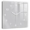 Horloge murale Wallfluent 60x60 cm Avec chiffres Aiguilles blanches Gris clair 1 pcs