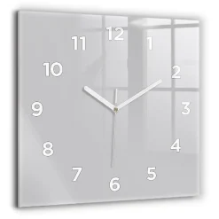 Horloge murale Wallfluent 60x60 cm Avec chiffres Aiguilles blanches Gris clair 1 pcs