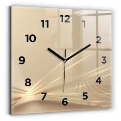 Horloge murale Wallfluent 30x30 cm Avec chiffres Aiguilles noires Lumière abstraite 1 pcs