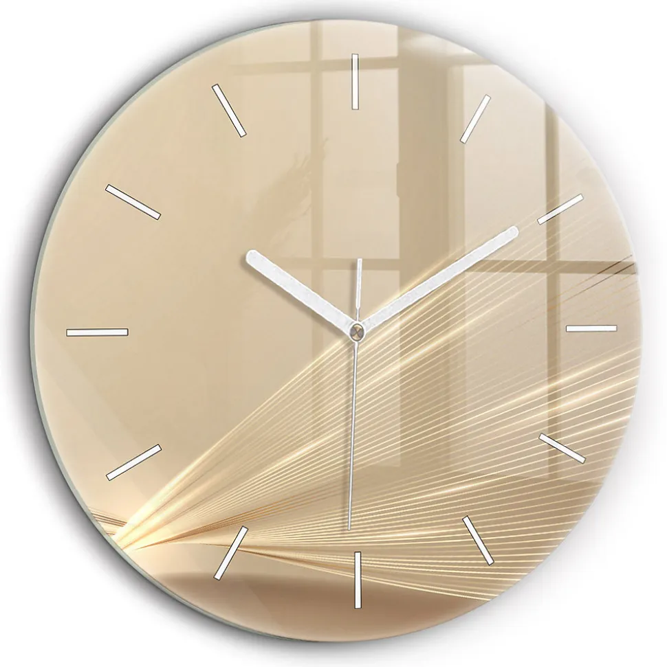 Horloge murale Wallfluent fi60 cm Aiguilles blanches Lumière abstraite 1 pcs