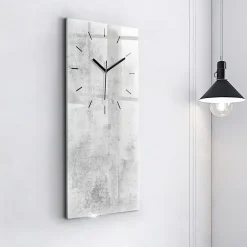 Horloge murale Wallfluent 30x60 cm Aiguilles noires Mur en béton 1 pcs