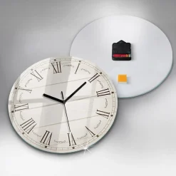 Horloge murale Wallfluent fi30 cm Aiguilles noires Chiffres romains 1 pcs