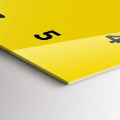 Horloge murale Wallfluent 60x60 cm Avec chiffres Aiguilles noires Jaune 1 pcs