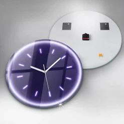 Horloge murale Wallfluent fi60 cm Aiguilles blanches Traits néon 1 pcs
