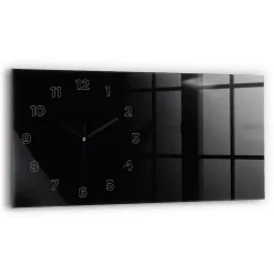 Horloge murale Wallfluent 60x30 cm Avec chiffres Aiguilles noires Noir 1 pcs