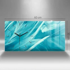 Horloge murale Wallfluent 60x30 cm Aiguilles noires Jaune doré 1 pcs