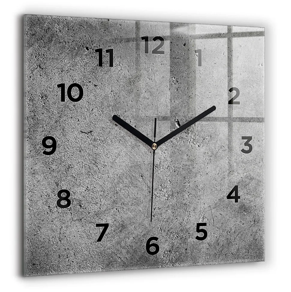 Horloge murale Wallfluent 60x60 cm Avec chiffres Aiguilles noires Mur industriel 1 pcs