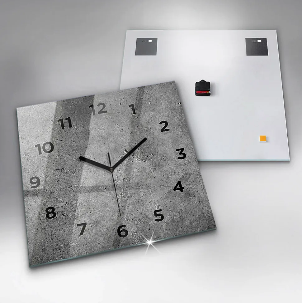 Horloge murale Wallfluent 60x60 cm Avec chiffres Aiguilles noires Mur industriel 1 pcs