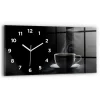 Horloge murale Wallfluent 60x30 cm Avec chiffres Aiguilles blanches Tasse de café noir 1 pcs