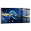 Horloge murale Wallfluent 60x30 cm Avec chiffres Aiguilles blanches Marbre bleu 1 pcs
