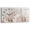Horloge murale Wallfluent 60x30 cm Avec chiffres Aiguilles noires Feuilles tropicales 1 pcs