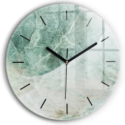 Horloge murale Wallfluent fi60 cm Aiguilles noires Marbre pierre texture 1 pcs