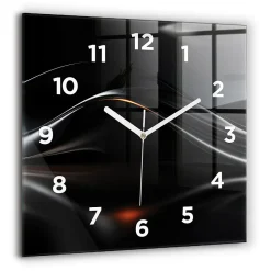 Horloge murale Wallfluent 60x60 cm Avec chiffres Aiguilles blanches Abstraction 1 pcs