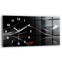 Horloge murale Wallfluent 60x30 cm Avec chiffres Aiguilles blanches Abstraction 1 pcs