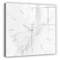 Horloge murale Wallfluent 30x30 cm Aiguilles blanches Marbre ornemental 1 pcs