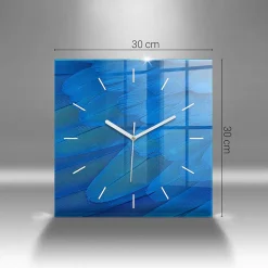 Horloge murale Wallfluent 30x30 cm Aiguilles blanches Marbre ornemental 1 pcs