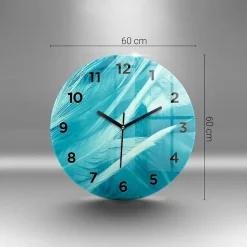 Horloge murale Wallfluent fi60 cm Avec chiffres Aiguilles noires Bois clair 1 pcs